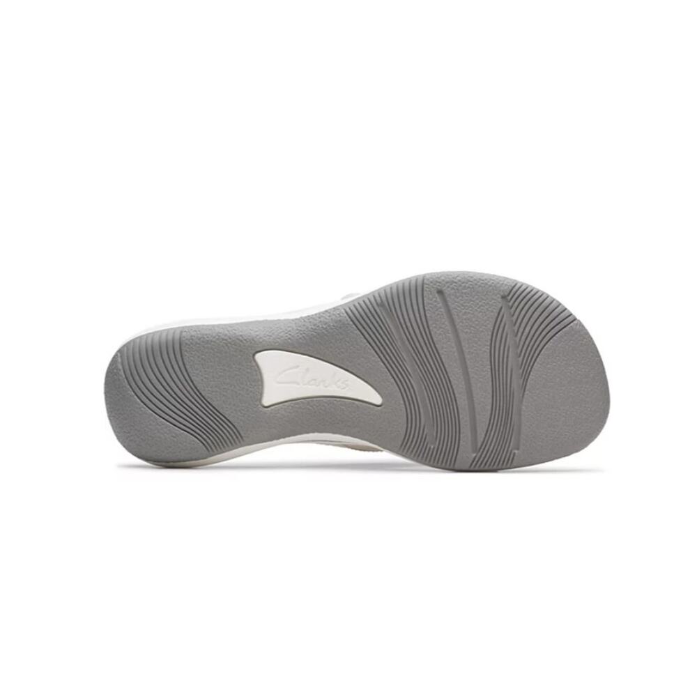 Clarks Cloudsteppers Breeze Reyna Flip-Flop Sandals White Textile Size 9 - Picture 7 of 7